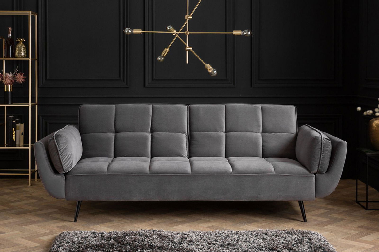 SOFA BONTIQUE SZARY AKSAMIT / 40567 / INVICTA INTERIOR