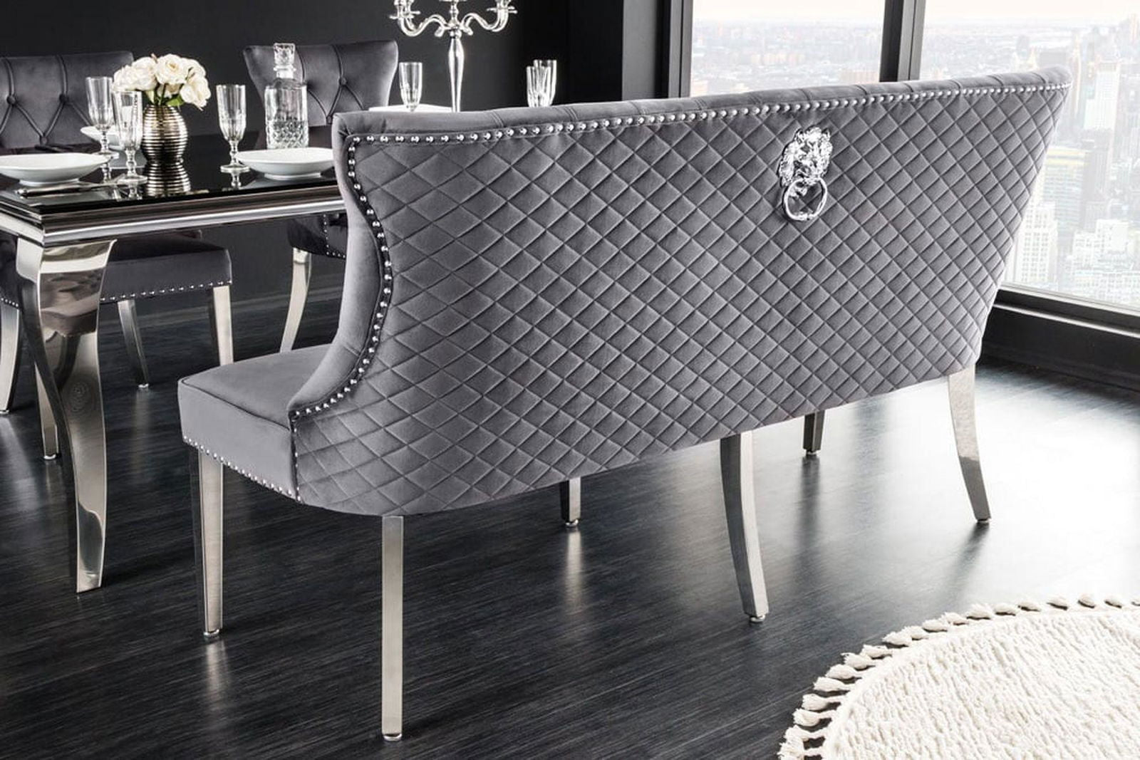 SOFA CASTLE DELUXE SZARY AKSAMIT / 43211 / INVICTA INTERIOR