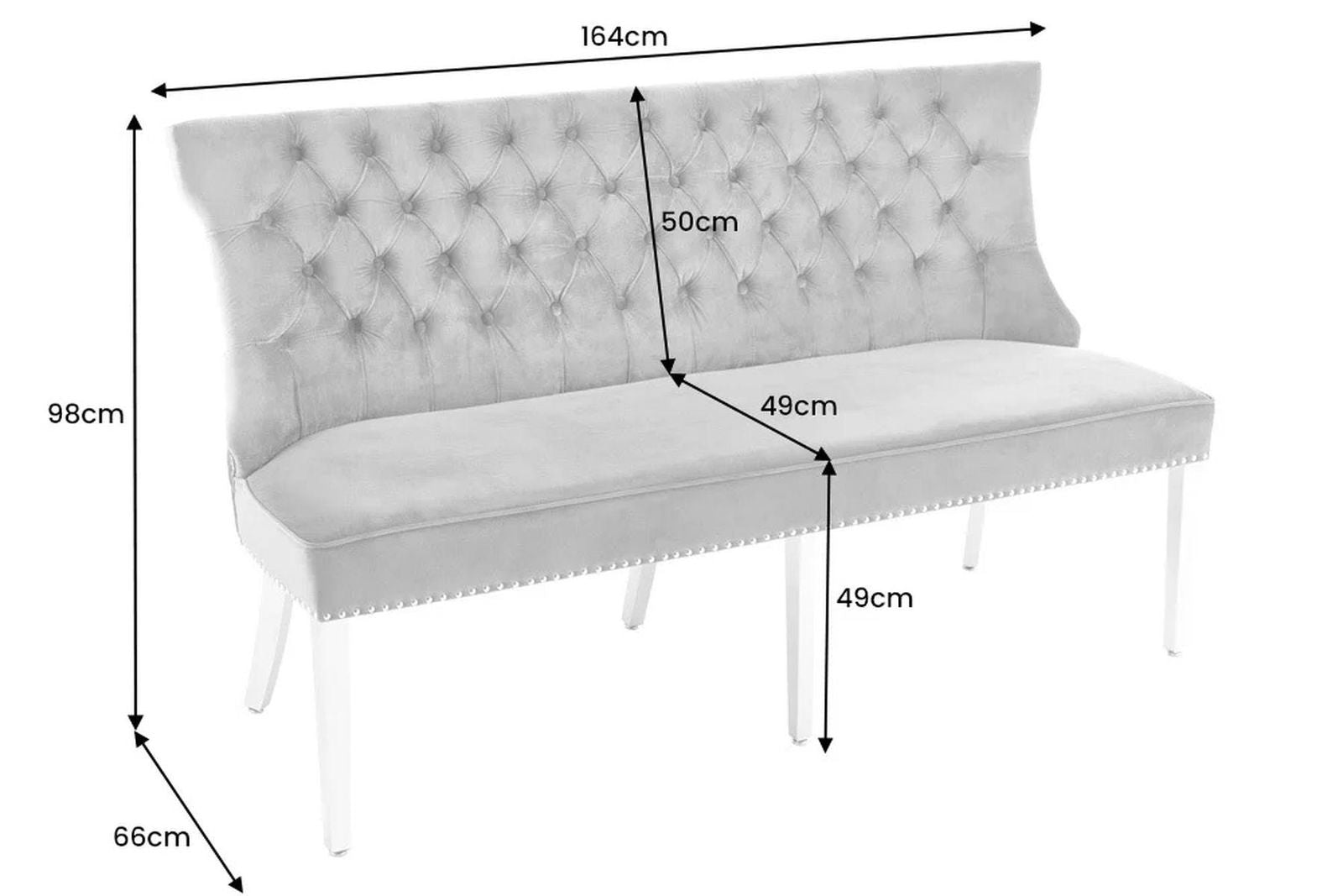 SOFA CASTLE DELUXE SZARY AKSAMIT / 43211 / INVICTA INTERIOR