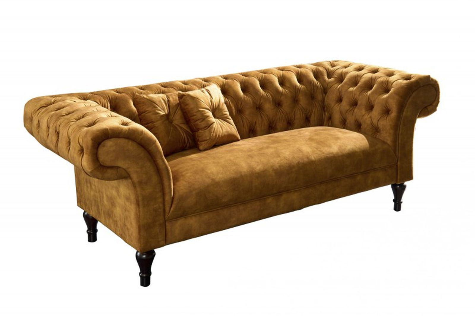 SOFA CHESTERFIELD PARIS MUSZTARDOWY AKSAMIT / 41249 / INVICTA INTERIOR