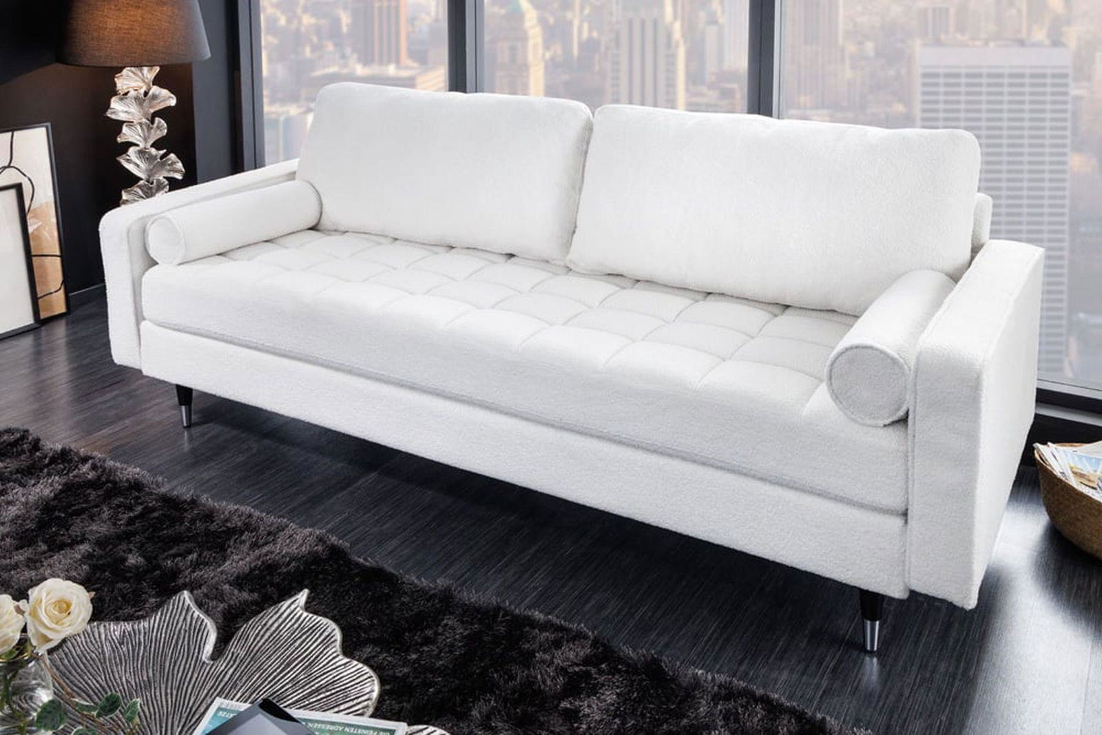 SOFA COZY VELVET BIAŁA  / 42703 / INVICTA INTERIOR