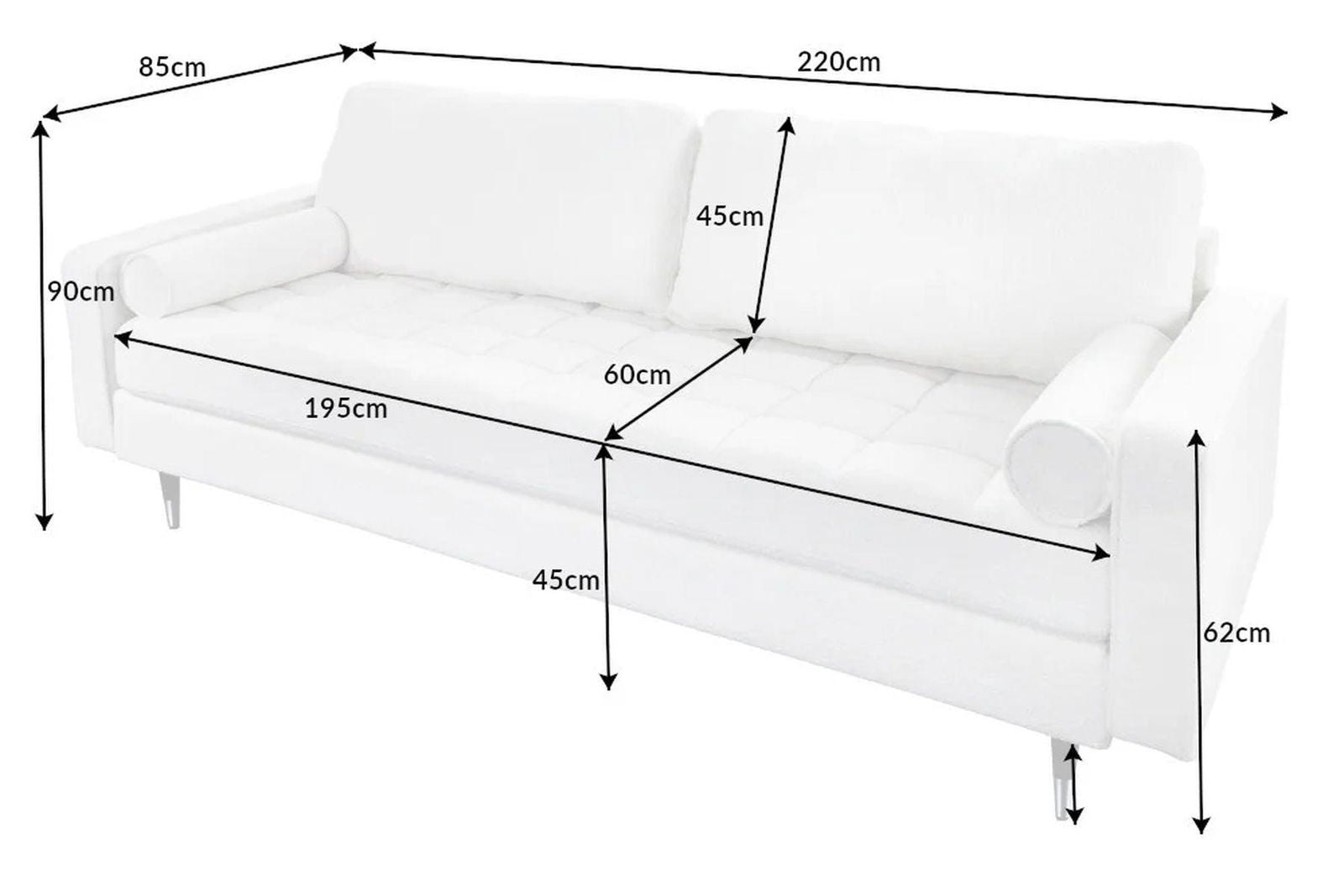 SOFA COZY VELVET BIAŁA  / 42703 / INVICTA INTERIOR