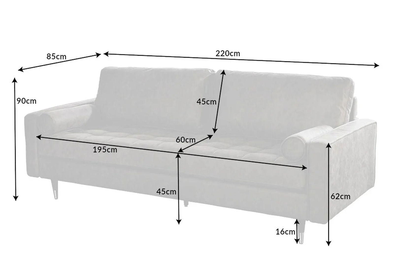 SOFA COZY VELVET SZARY MIKROFIBRA  / 42139 / INVICTA INTERIOR