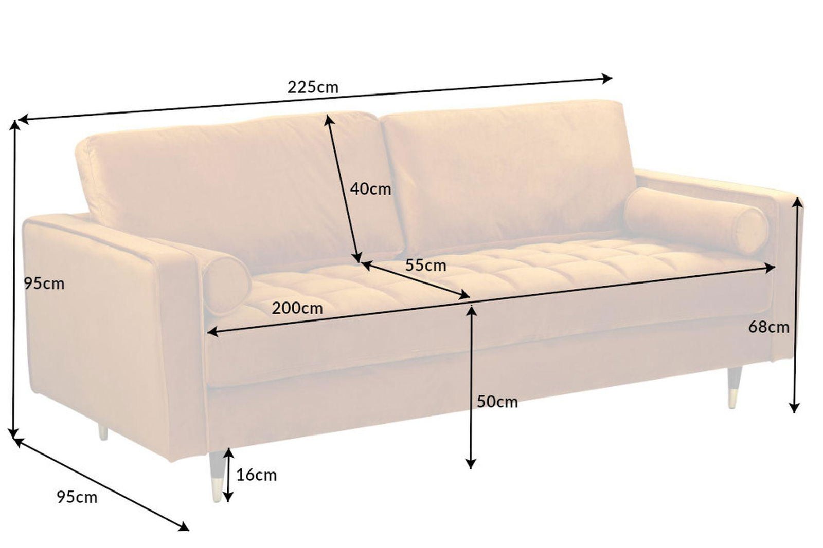 SOFA COZY VELVET morski / 39844 / INVICTA INTERIOR