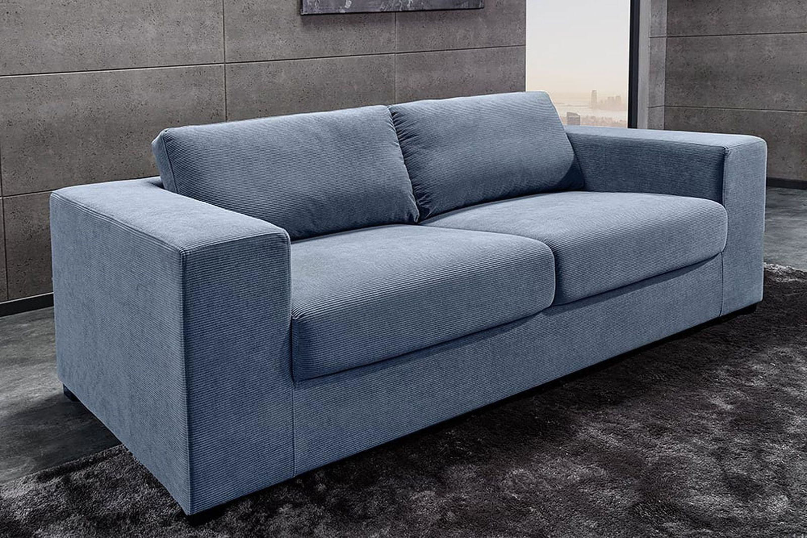 SOFA LOUNGER NIEBIESKA 220 CM / 43757 / INVICTA INTERIOR