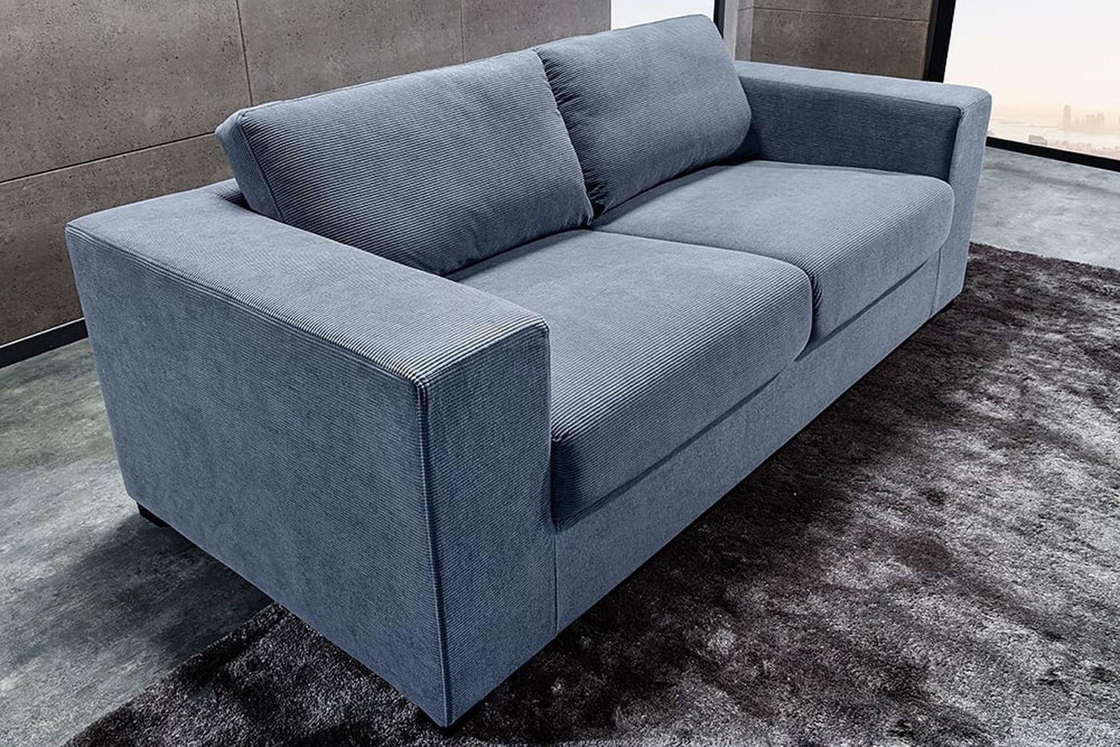 SOFA LOUNGER NIEBIESKA 220 CM / 43757 / INVICTA INTERIOR