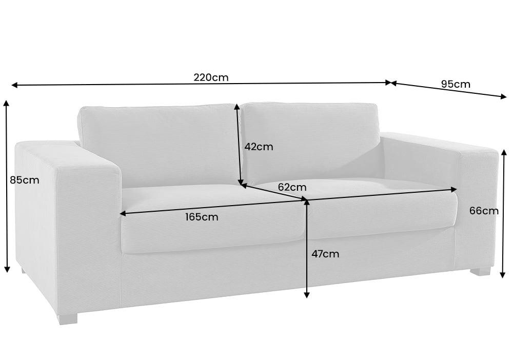 SOFA LOUNGER NIEBIESKA 220 CM / 43757 / INVICTA INTERIOR