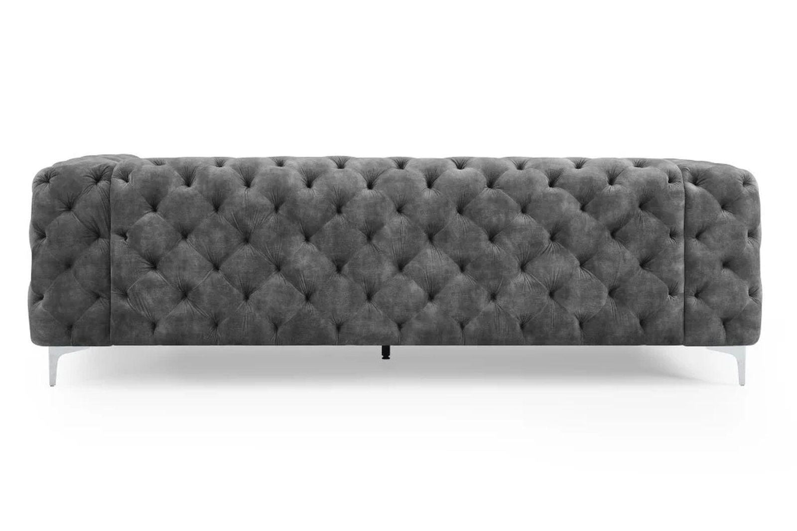SOFA MODERN BAROCK 240 CM CIEMNOSZARY AKSAMIT / 41134 / INVICTA INTERIOR