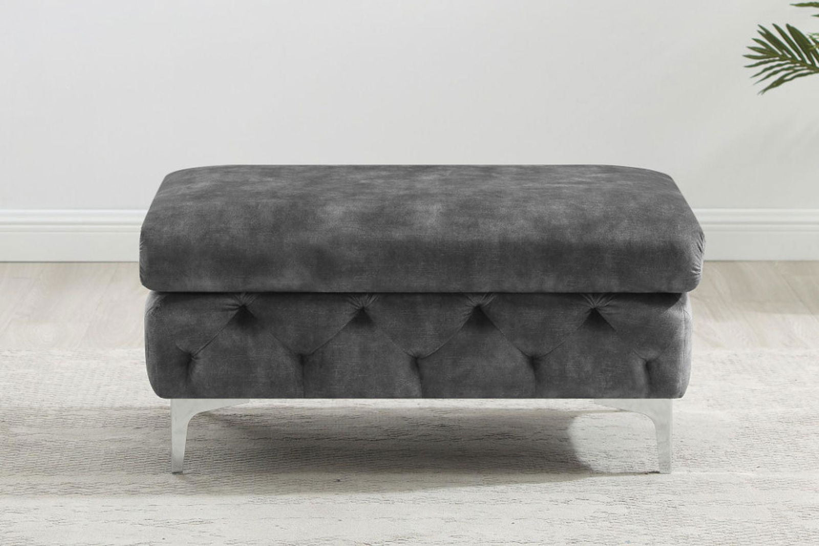 SOFA MODERN BAROCK 240 CM CIEMNOSZARY AKSAMIT / 41134 / INVICTA INTERIOR
