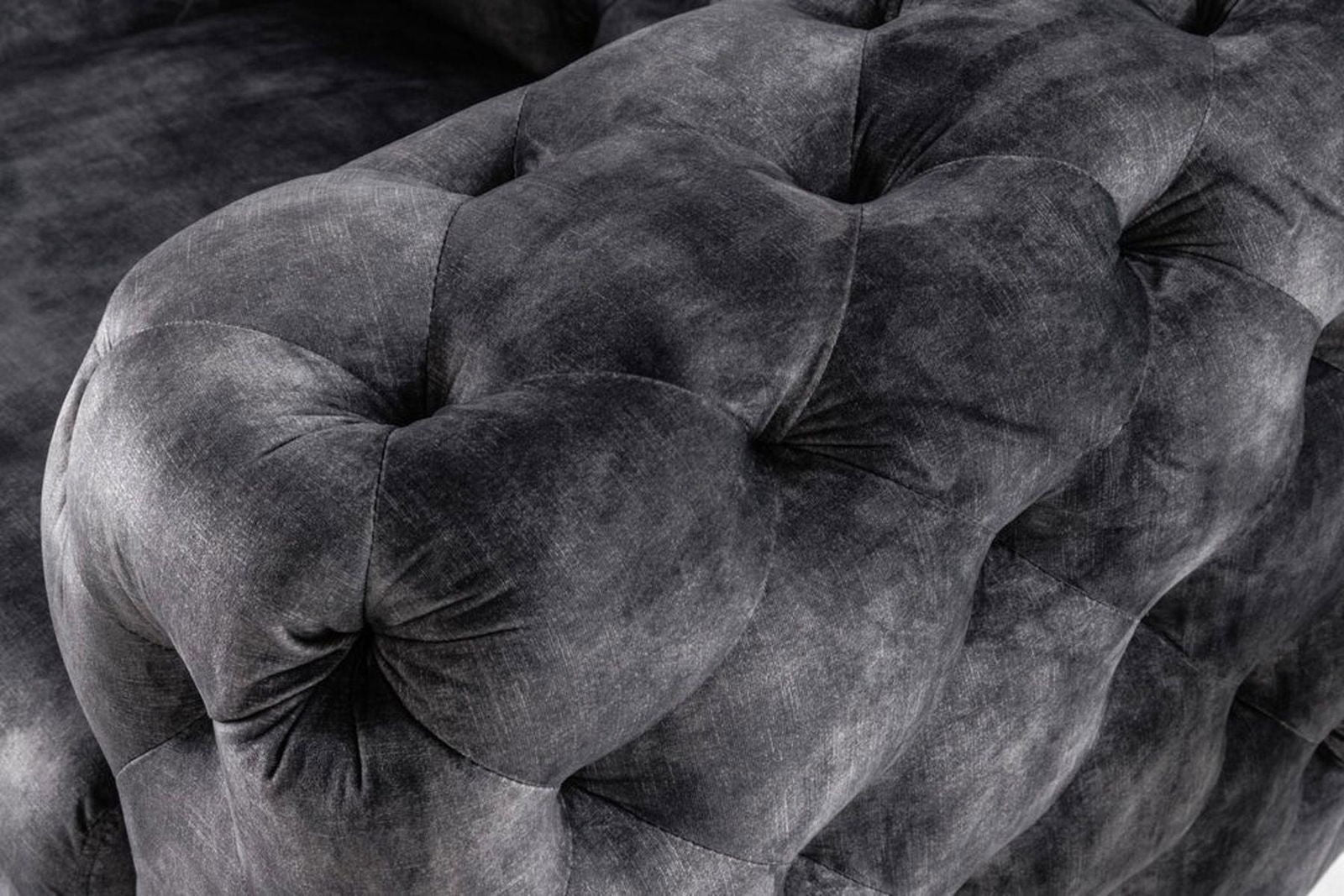 SOFA MODERN BAROCK 240 CM CIEMNOSZARY AKSAMIT / 41134 / INVICTA INTERIOR