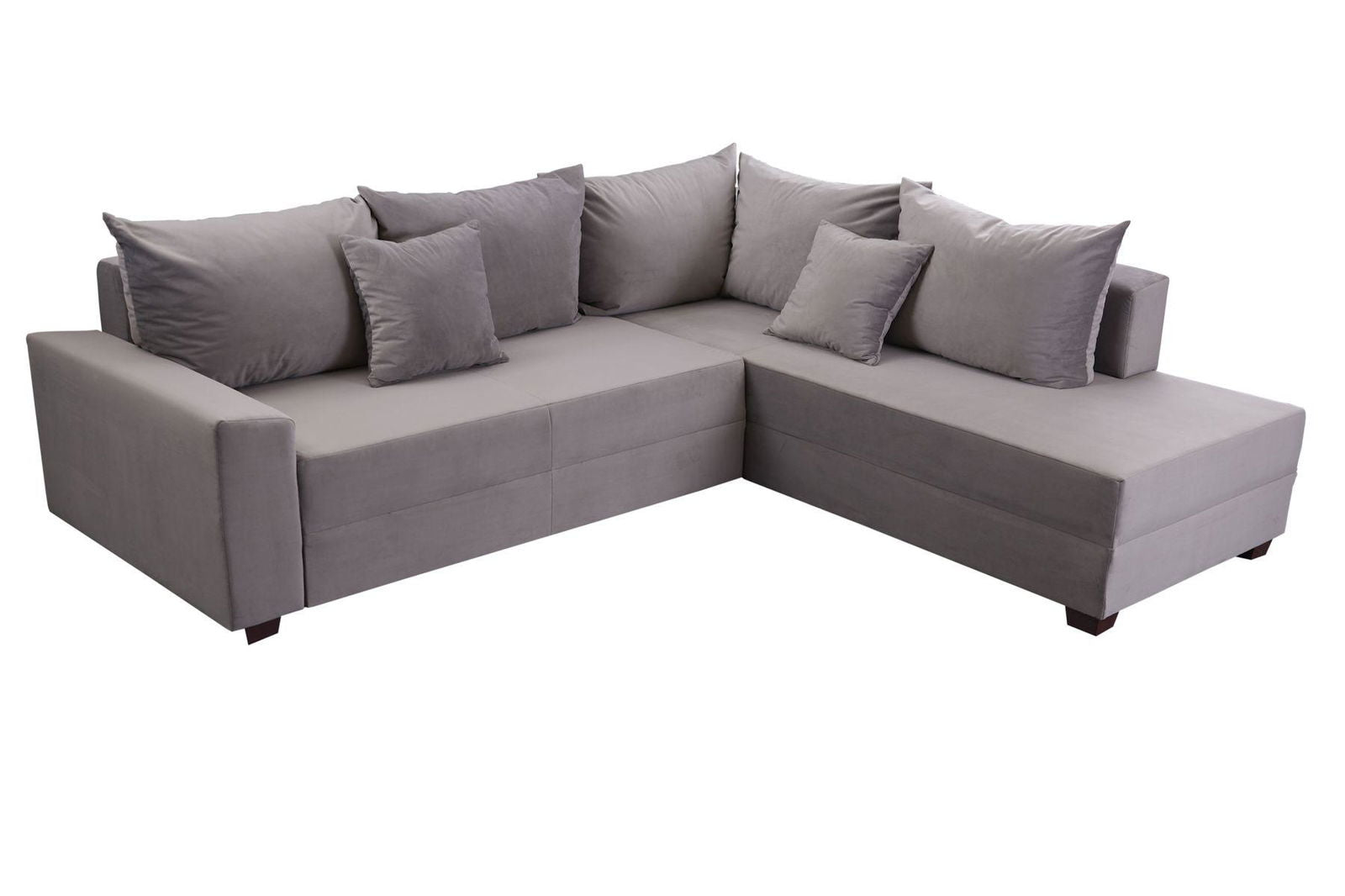 SOFA NAROŻNA Apartment szary aksamit / 39929 / INVICTA INTERIOR