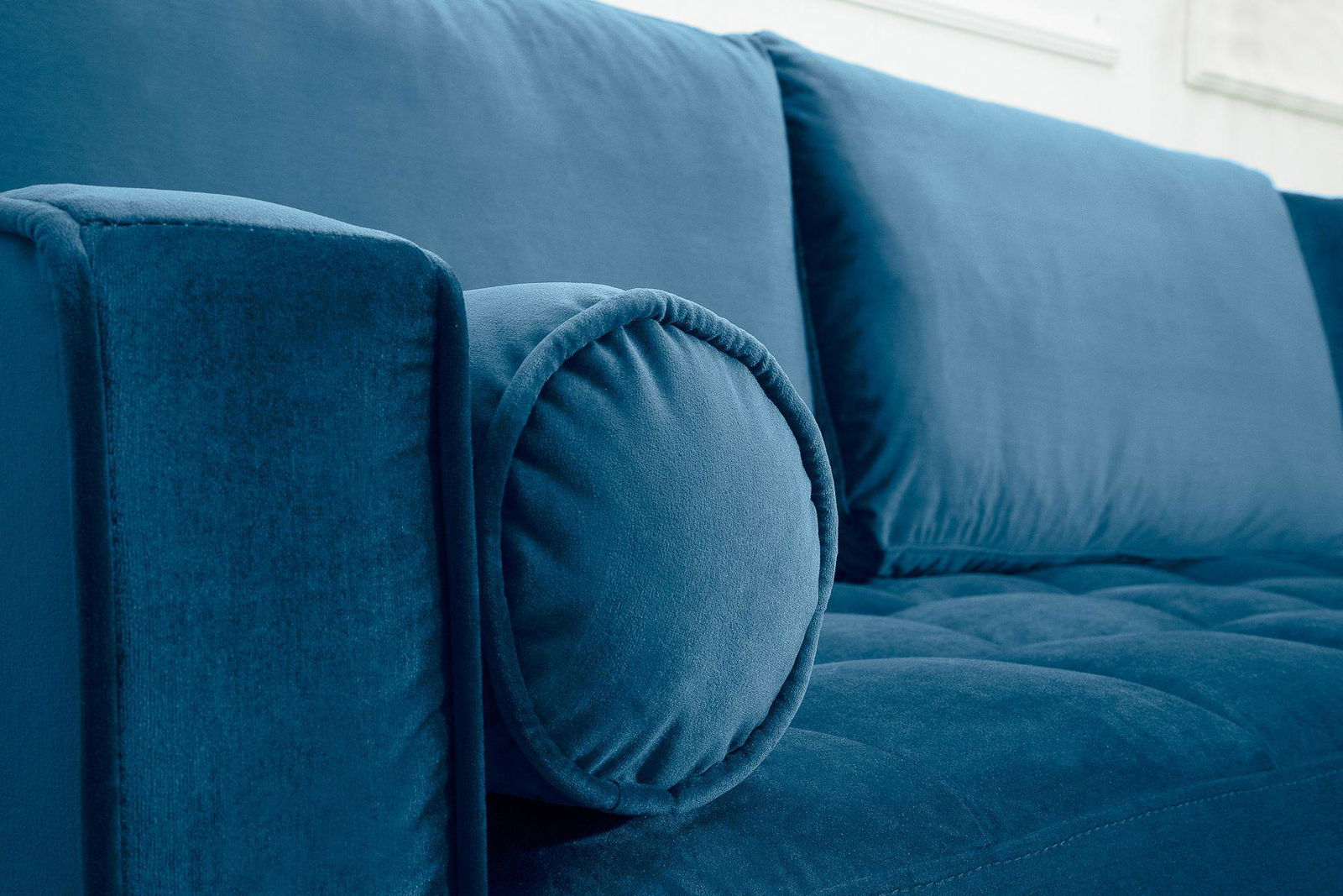 SOFA NAROŻNA COZY NIEBIESKA AKSAMIT / 39847 / INVICTA INTERIOR