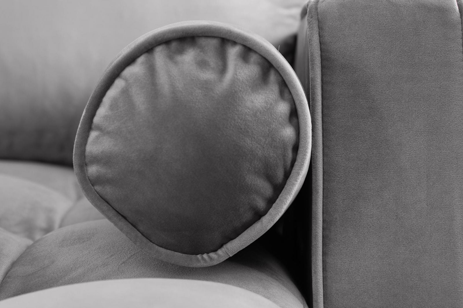 SOFA NAROŻNA COZY SZARA AKSAMIT / 40273 / INVICTA INTERIOR