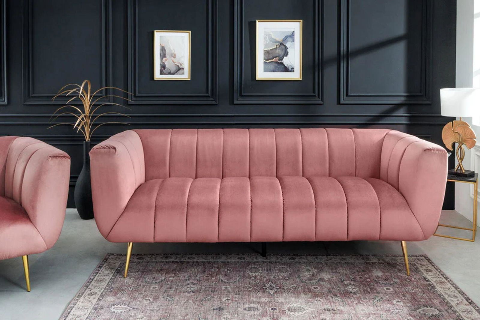 SOFA NOBLESSE 225 CM RÓŻOWA / 43264 / INVICTA INTERIOR