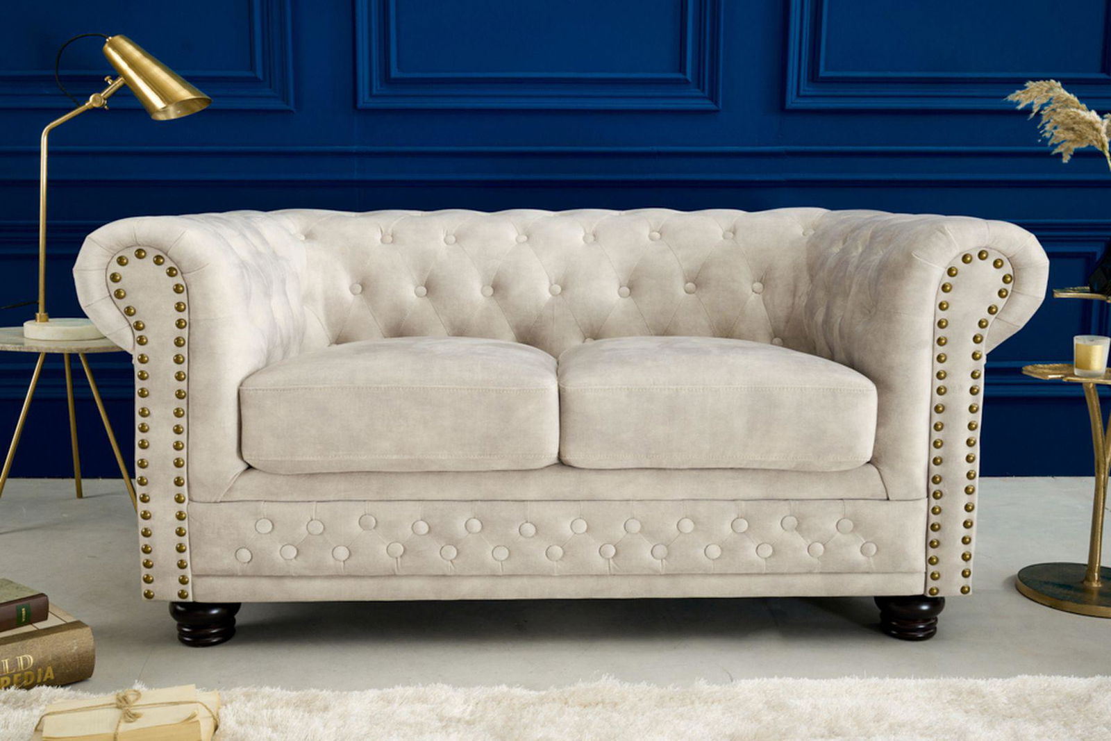 SOFA  OSOBOWA CHESTERFIELD AKSAMIT 150 CM / 42311 / INVICTA INTERIOR