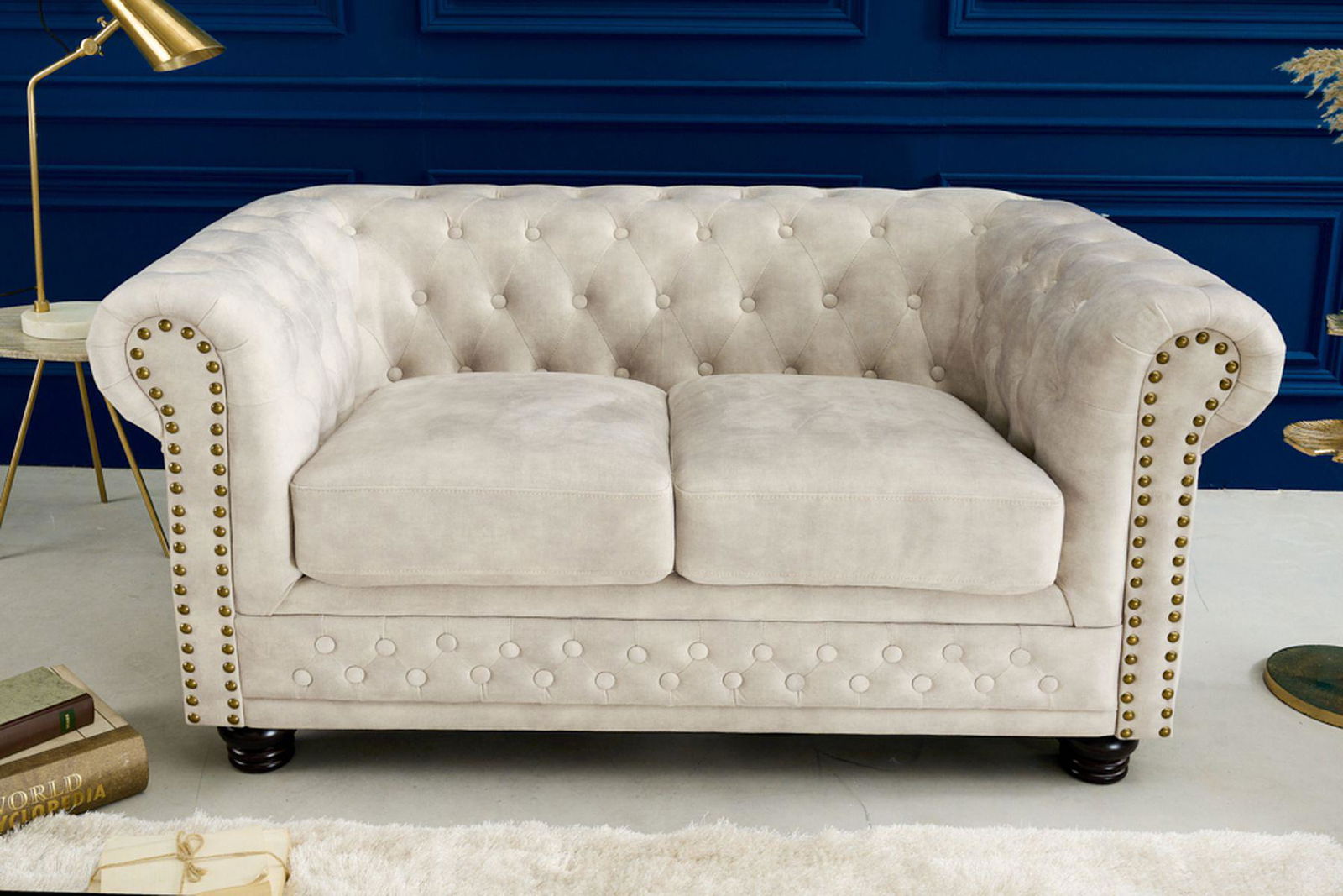 SOFA  OSOBOWA CHESTERFIELD AKSAMIT 150 CM / 42311 / INVICTA INTERIOR