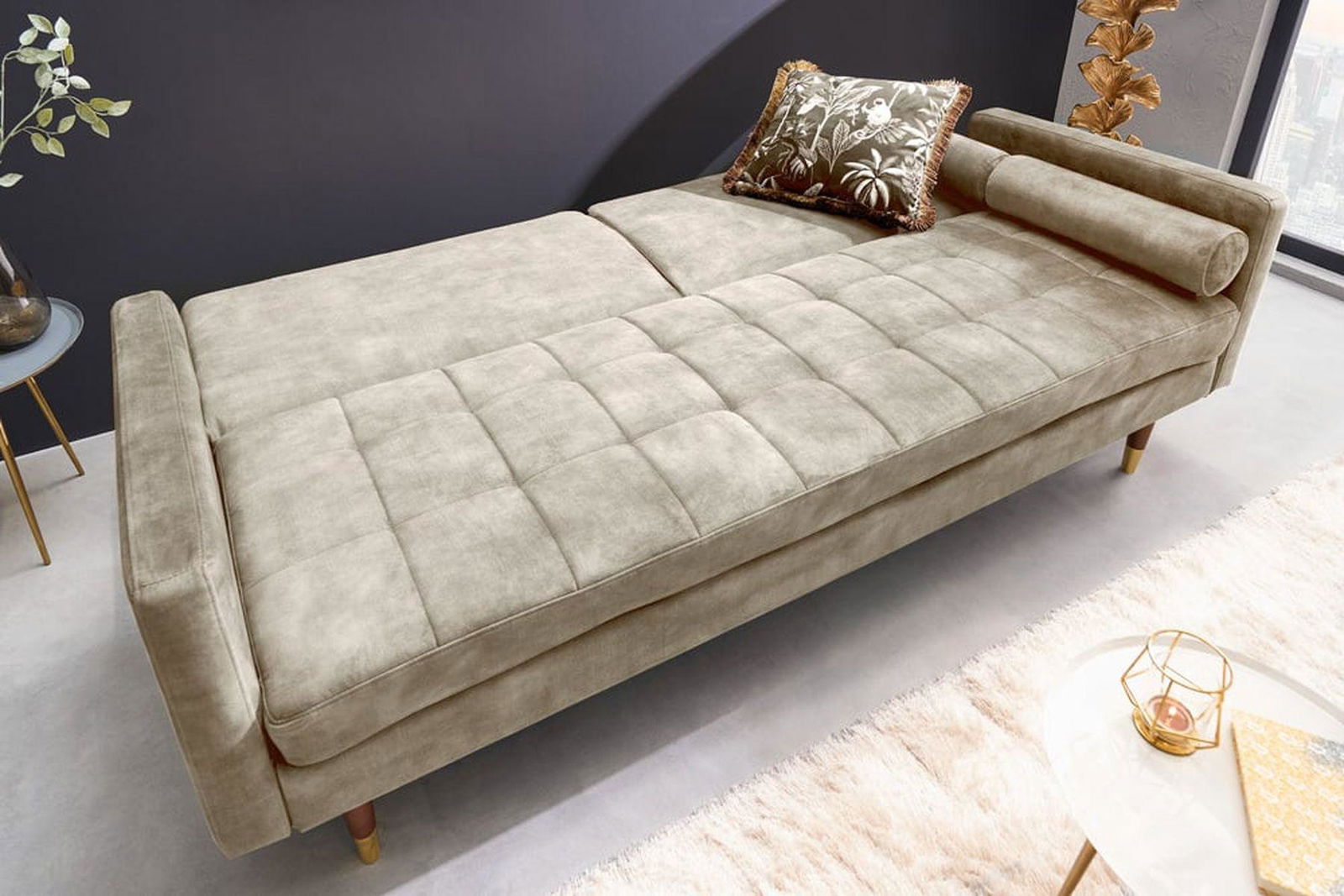 SOFA ROZKŁADANA COUTURE BEŻOWA / 43519 / INVICTA INTERIOR