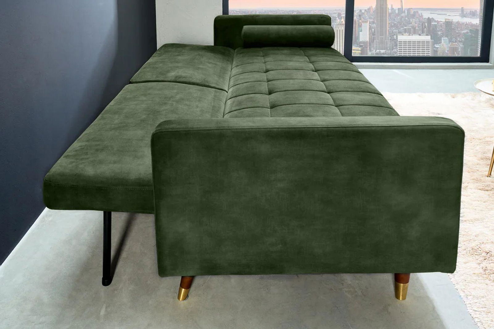 SOFA ROZKŁADANA COUTURE CIEMNA ZIELEŃ / 42493 / INVICTA INTERIOR