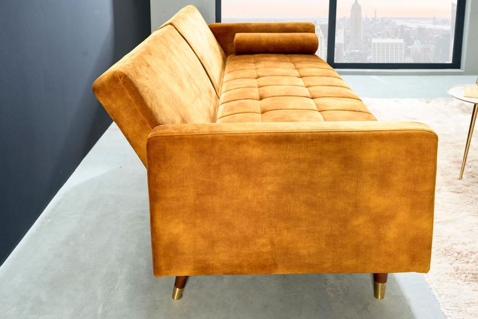 SOFA ROZKŁADANA COUTURE ŻÓŁTA / 42490 / INVICTA INTERIOR