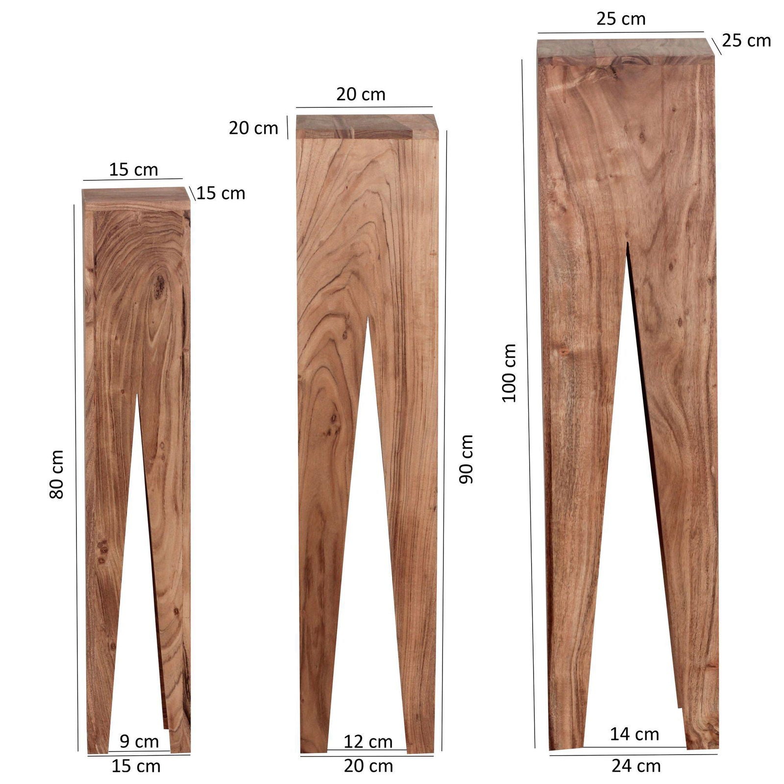 STOLIKI WOHNLING DREWNO LITE AKACJA ZESTAW 3 SZTUK / WL1.565