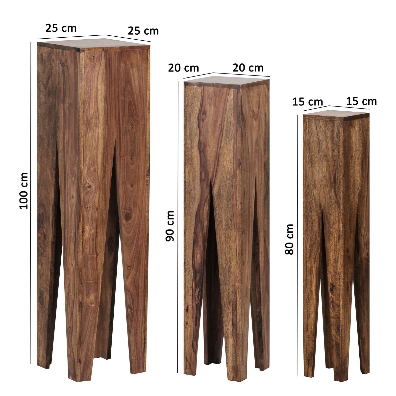 STOLIKI WOHNLING DREWNO LITE SHEESHAM ZESTAW 3 SZTUK / WL1.564