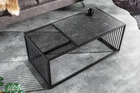 STOLIK ARCHITECTURE OPTYKA CZARNY MARMUR 100 CM / 43001 / INVICTA INTERIOR