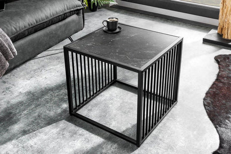 STOLIK ARCHITECTURE OPTYKA CZARNY MARMUR 40 CM / 43273 / INVICTA INTERIOR