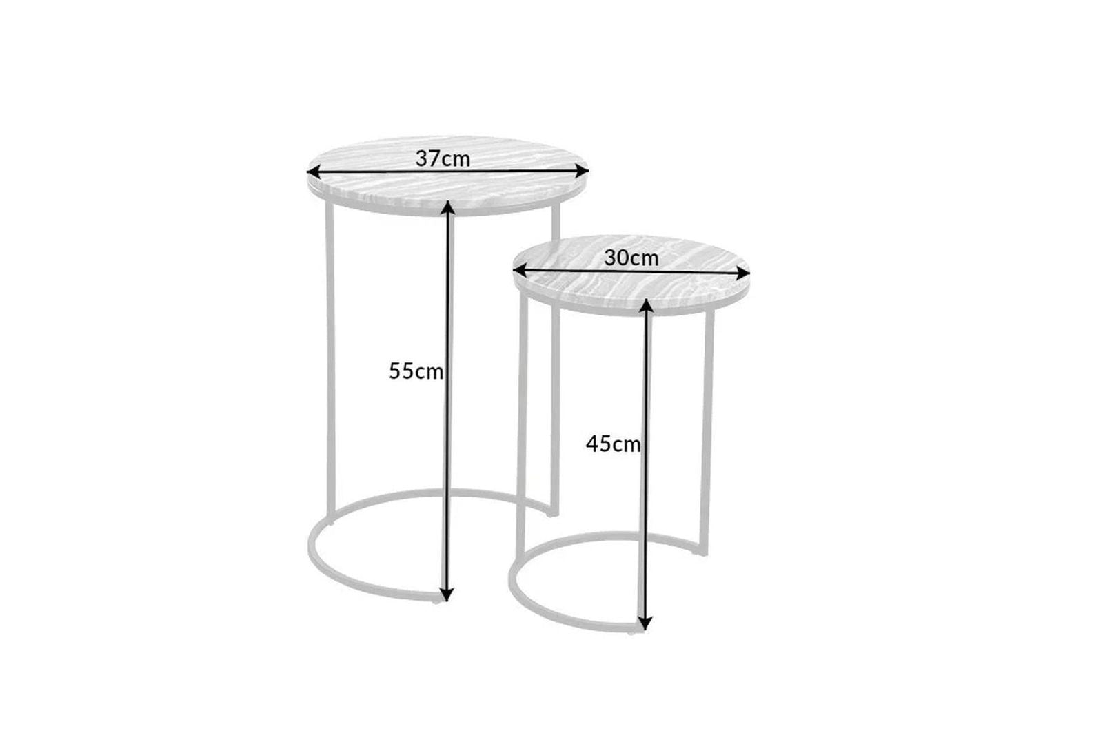 STOLIK ELEMENTS 2 SZT. OPTYKA MARMUR SZAROBIAŁY / 41555  / INVICTA INTERIOR