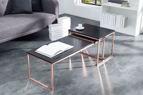 STOLIK ELEMENTS CZARNY KOMPLET 2 SZTUKI / 37736 / INVICTA INTERIOR