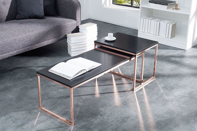 STOLIK ELEMENTS CZARNY KOMPLET 2 SZTUKI / 37736 / INVICTA INTERIOR