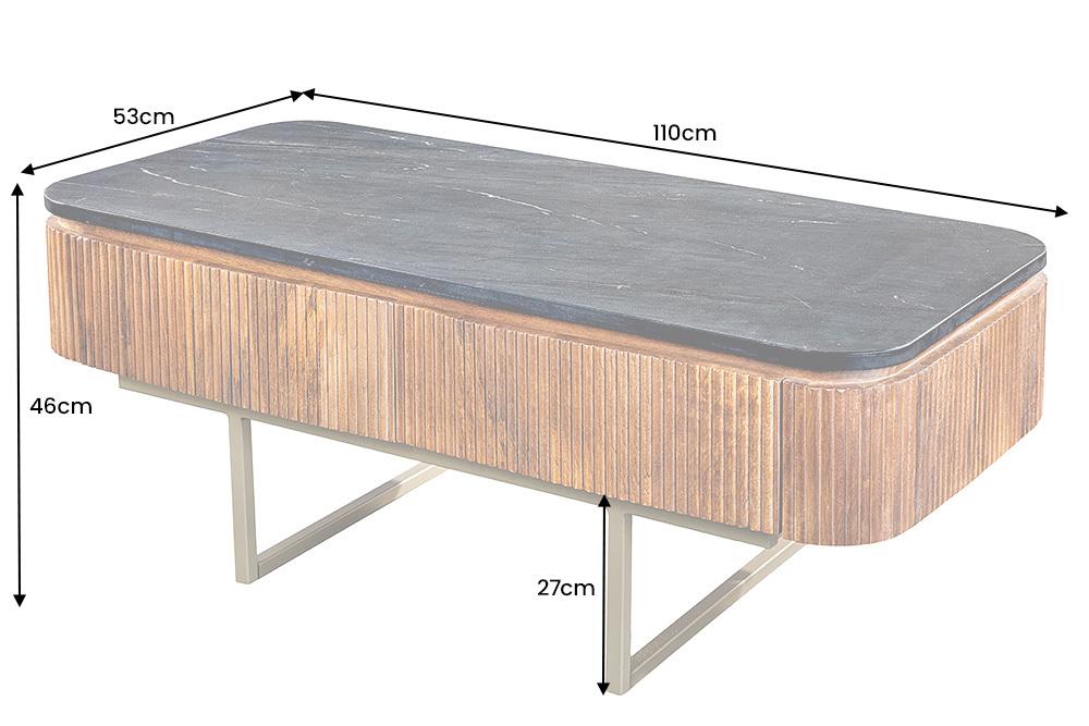 STOLIK GATSBY MANGO CZARNY MARMUROWY BLAT /110CM / 43338 / INVICTA INTERIOR
