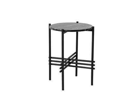 STOLIK KAWOWY CZARNY OPTYKA MARMUR 45 CM / EH