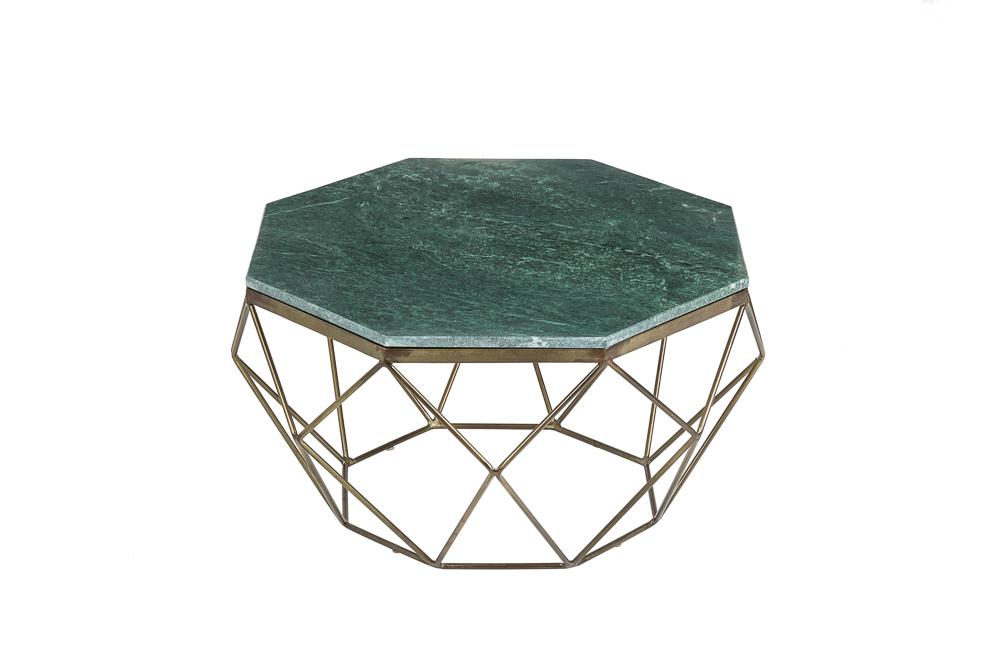 STOLIK KAWOWY DIAMOND 69 CM MARMUR ZIELONY / 40392  / INVICTA INTERIOR