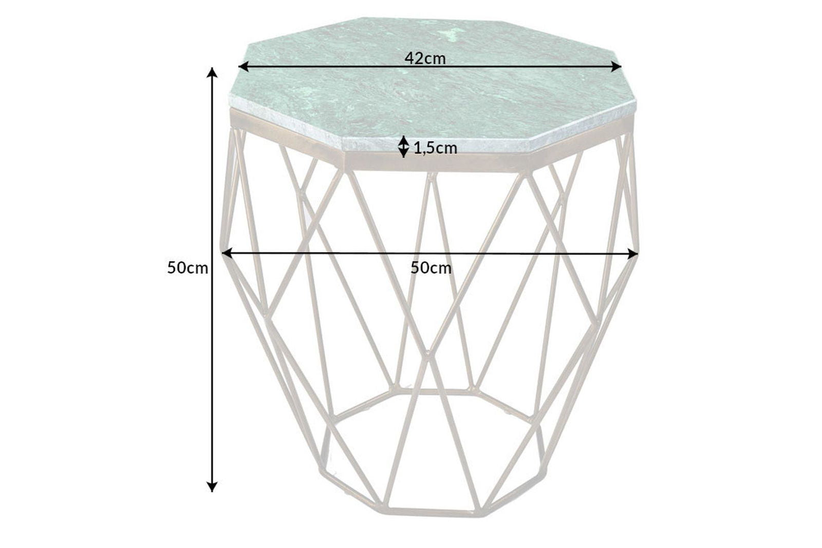 STOLIK KAWOWY DIAMOND MARMUR ZIELONY 50 CM / 41857  / INVICTA INTERIOR