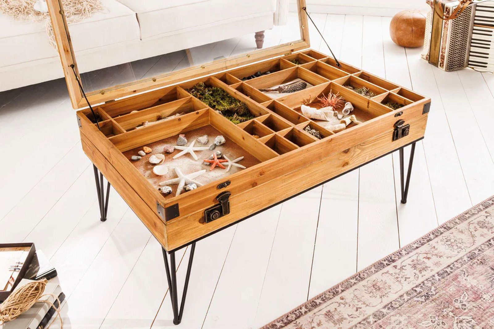 STOLIK KAWOWY DREWNO JODŁA 100 CM / 41192  / INVICTA INTERIOR