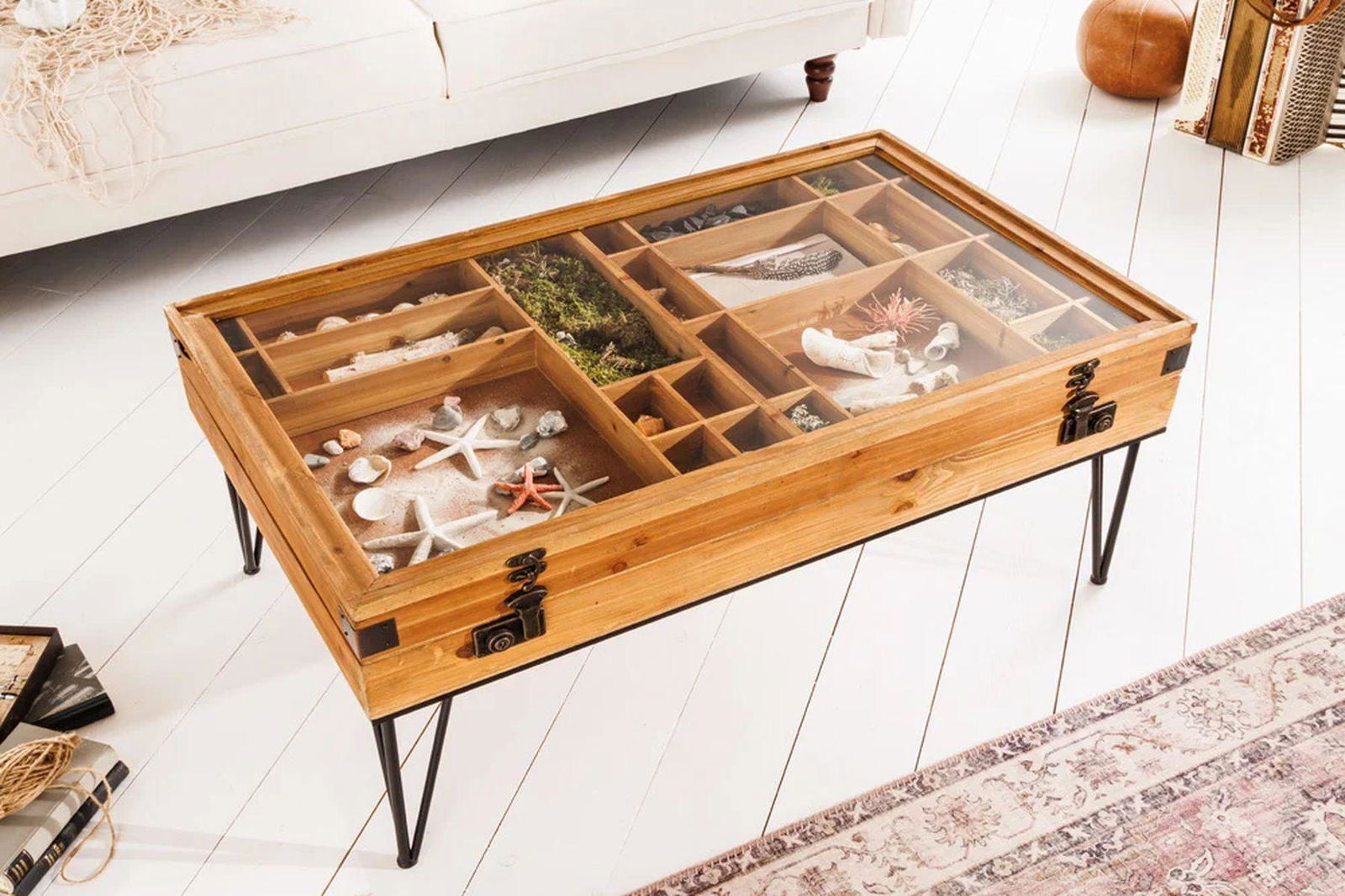 STOLIK KAWOWY DREWNO JODŁA 100 CM / 41192  / INVICTA INTERIOR