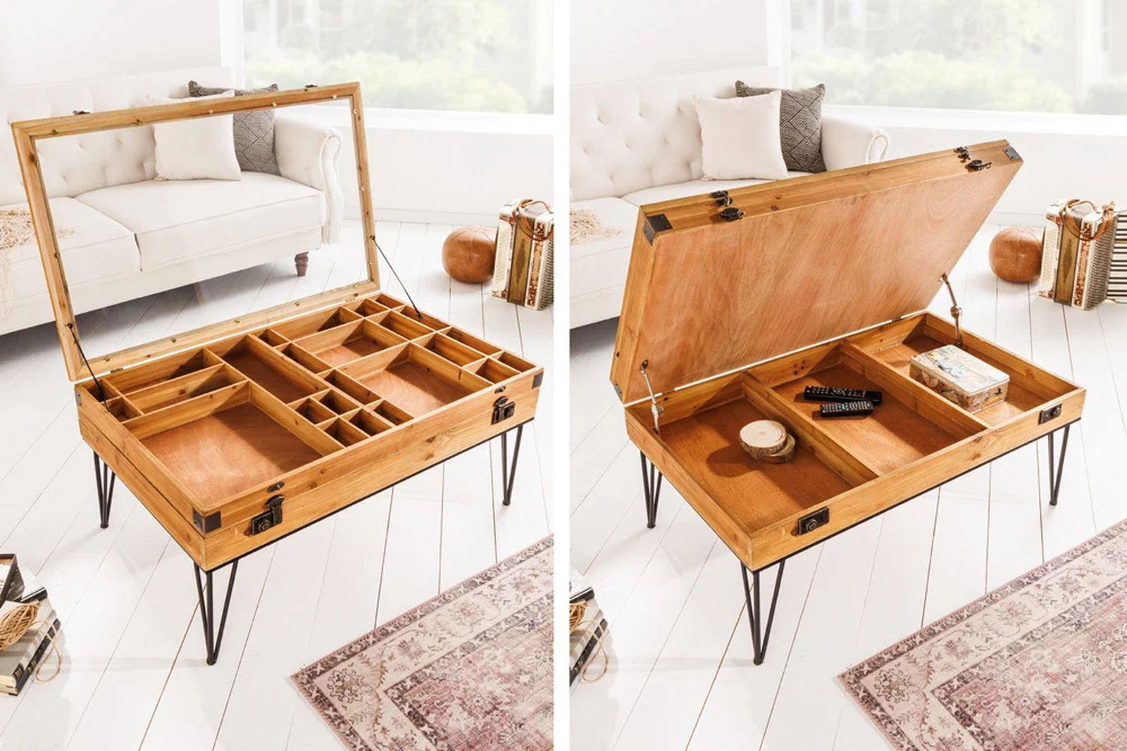 STOLIK KAWOWY DREWNO JODŁA 100 CM / 41192  / INVICTA INTERIOR
