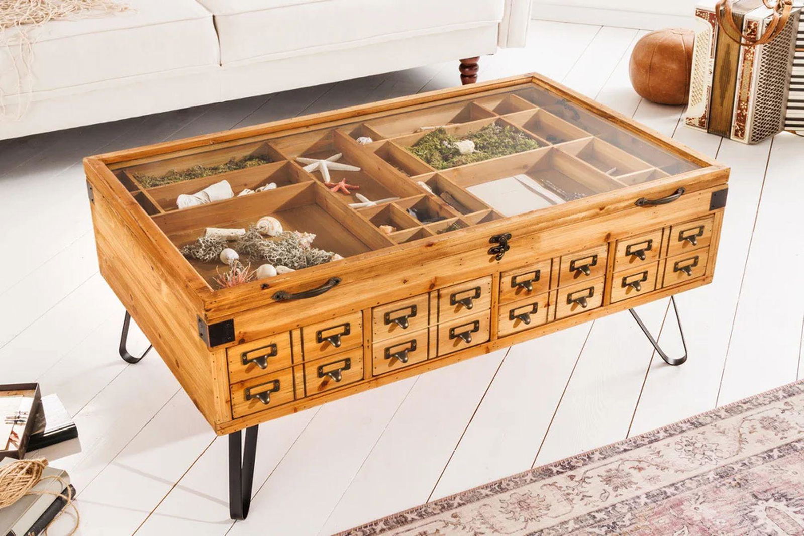 STOLIK KAWOWY DREWNO JODŁA 100 CM / 41194  / INVICTA INTERIOR