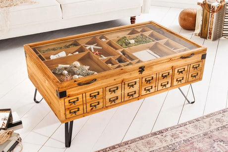 STOLIK KAWOWY DREWNO JODŁA 100 CM / 41194  / INVICTA INTERIOR
