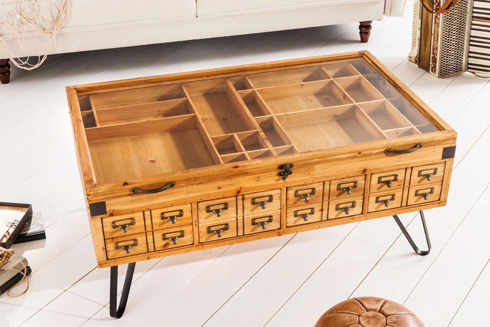 STOLIK KAWOWY DREWNO JODŁA 100 CM / 41194  / INVICTA INTERIOR