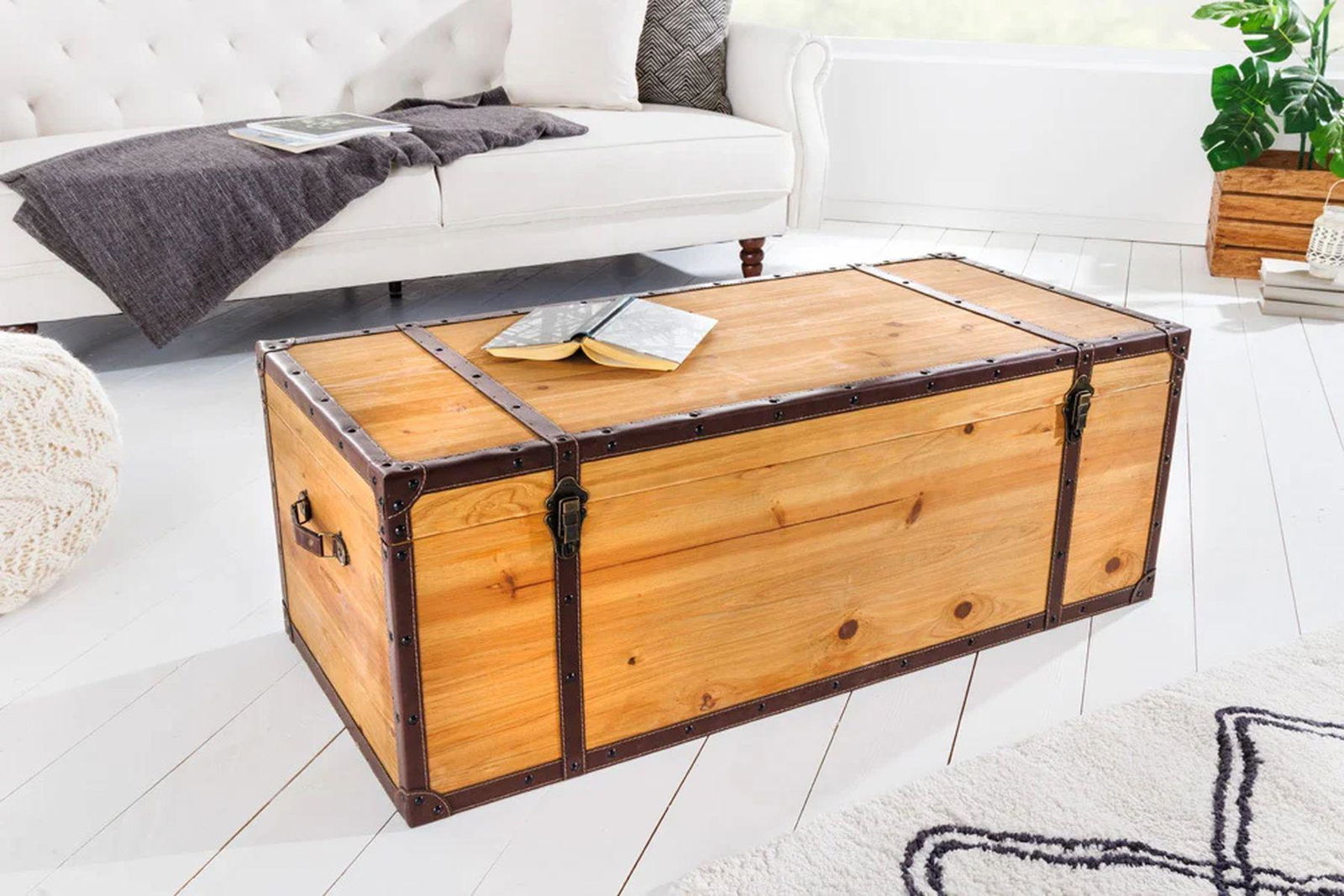 STOLIK KAWOWY DREWNO JODŁA 110 CM / 40886  / INVICTA INTERIOR