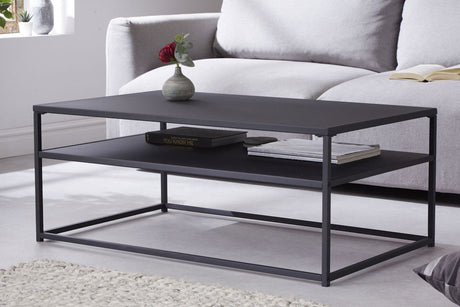 STOLIK KAWOWY DURA STEEL 100 CM CZARNY / 40860  / INVICTA INTERIOR