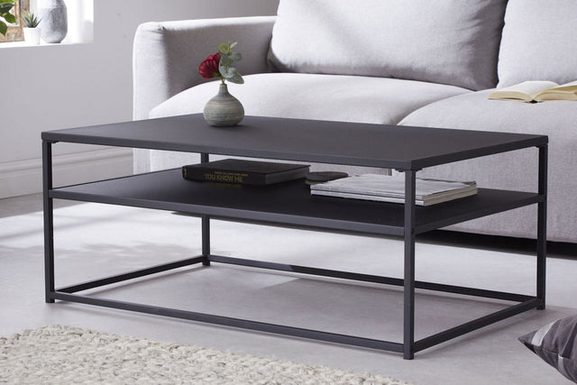 STOLIK KAWOWY DURA STEEL 100 CM CZARNY / 40860  / INVICTA INTERIOR