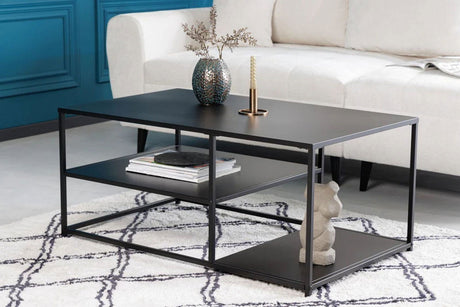 STOLIK KAWOWY DURA STEEL 100 CM CZARNY / 41726  / INVICTA INTERIOR