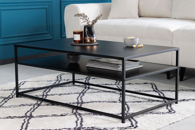 STOLIK KAWOWY DURA STEEL 100 CM CZARNY / 41728  / INVICTA INTERIOR