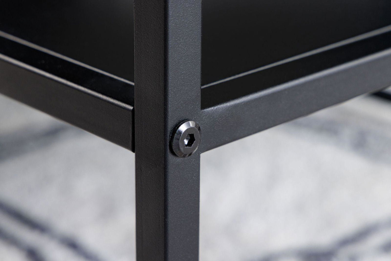 STOLIK KAWOWY DURA STEEL 100 CM CZARNY / 41728  / INVICTA INTERIOR