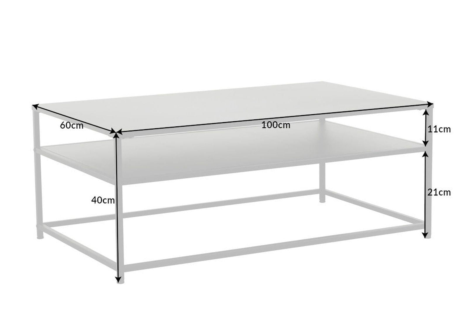 STOLIK KAWOWY DURA STEEL 100 CM CZARNY / 41728  / INVICTA INTERIOR