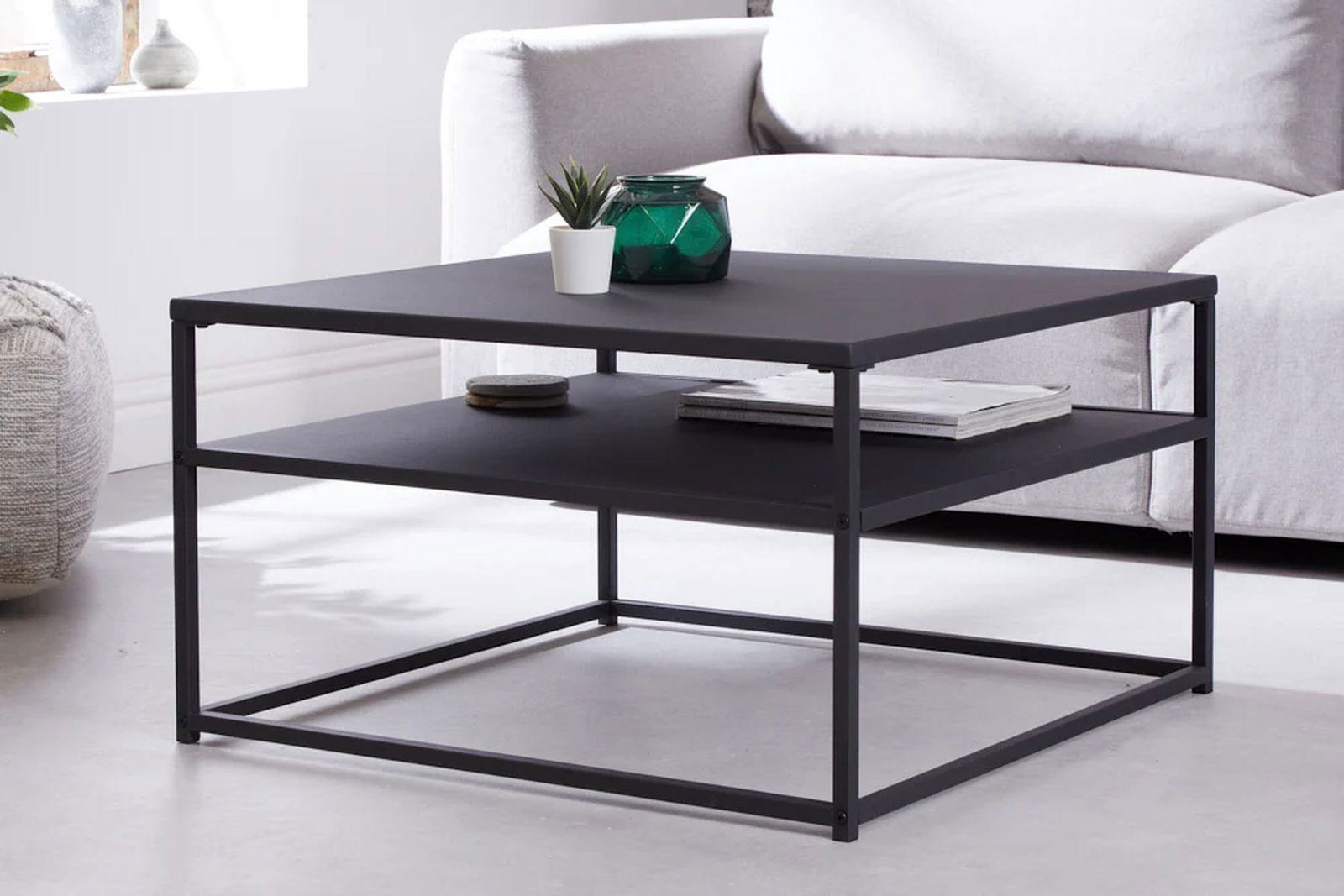 STOLIK KAWOWY DURA STEEL 70 CM CZARNY / 40858  / INVICTA INTERIOR