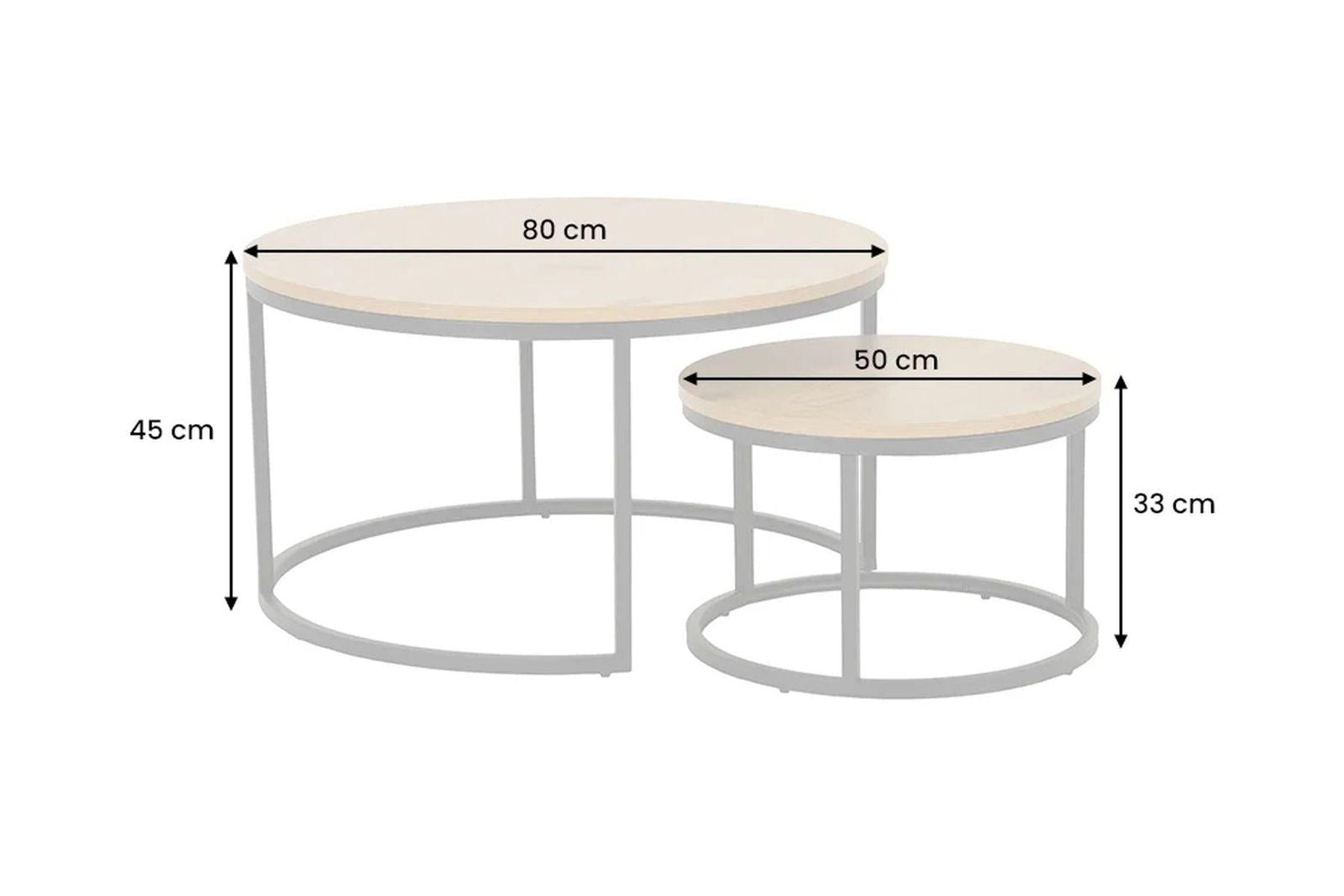 STOLIK KAWOWY ELEGANCE ZESTAWI DĄB 80 CM / 43642 / INVICTA INTERIOR