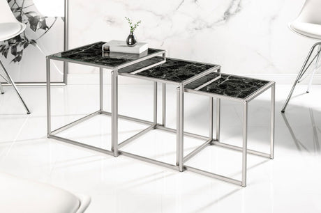 STOLIK KAWOWY ELEMENTS OPTYKA MARMUR CZARNY / 40096  / INVICTA INTERIOR